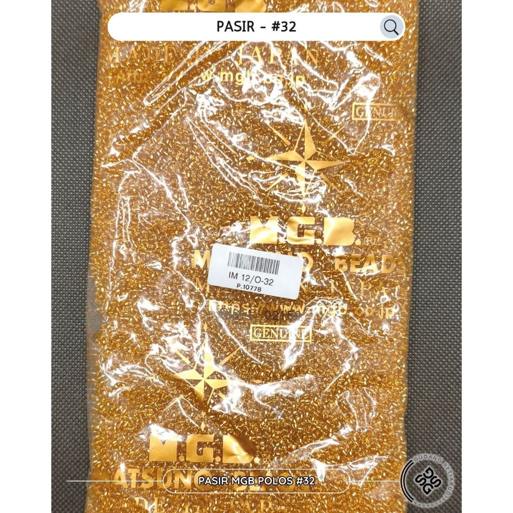 GS Grosir - ( 1 PON / 225 Gram) - Mote Payet Jahit MGB no. 32 - asli Jepang 100% Batang dan Pasir