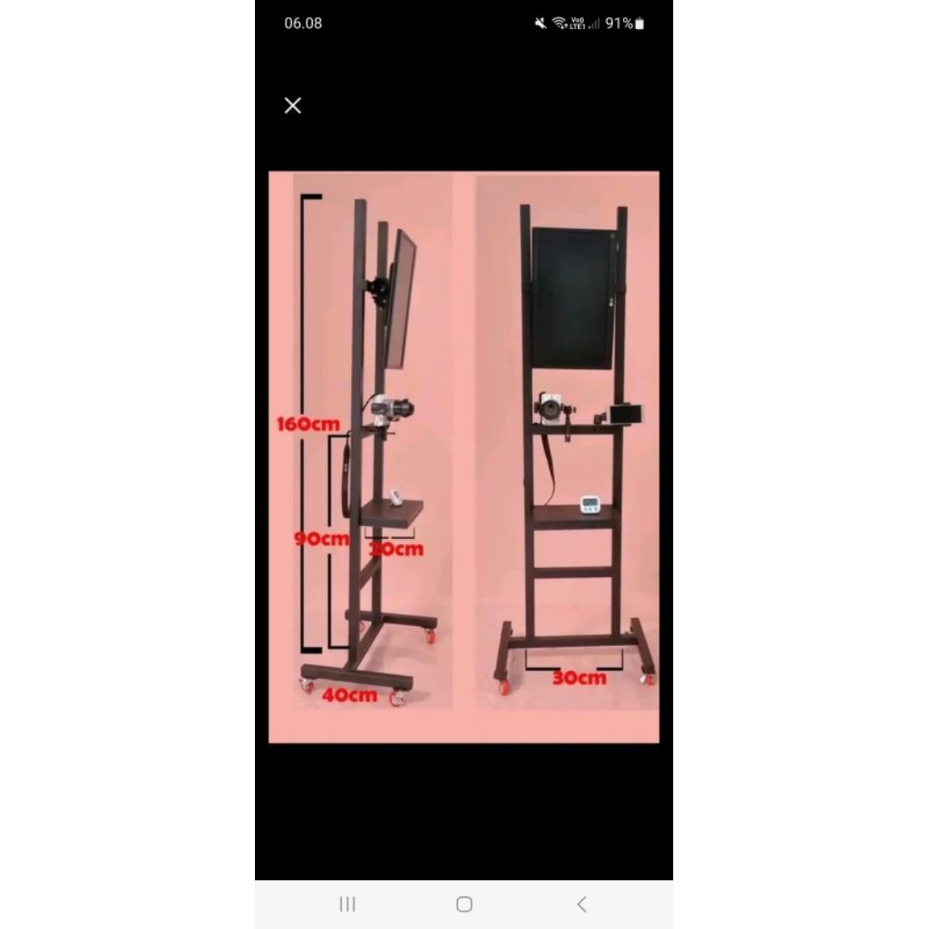 Standing Bracket Monitor Dudukan Kamera Lampu Lighting Flash Tray Tatakan Self Foto Studio buatan se