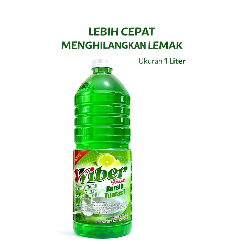 Wiber fresh cairan pencuci piring lemon 1liter / sabun cuci piring penghilang lemak