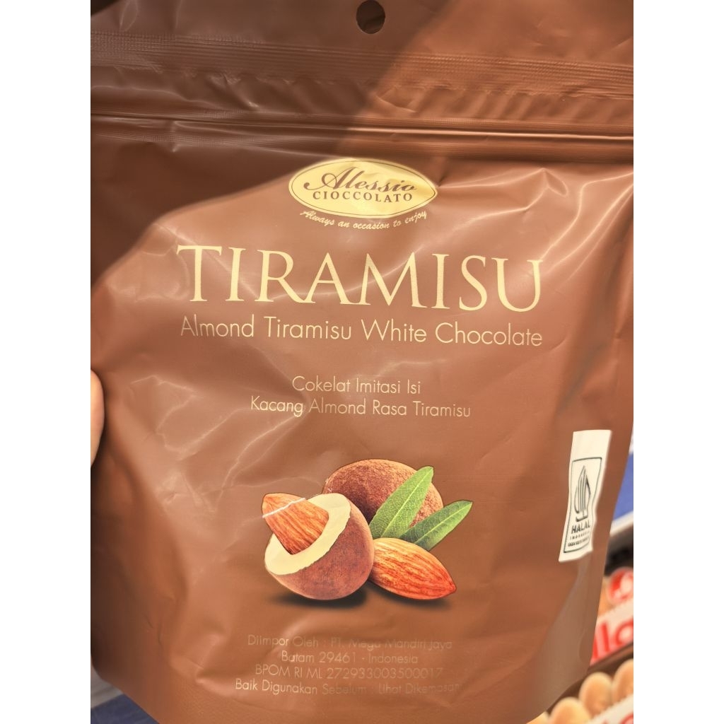 ALESSIO ALMOND TIRAMISU WHITE CHOCOLATE. ALESSIO ALMOND ASSORTED CHOCOLATE MILK