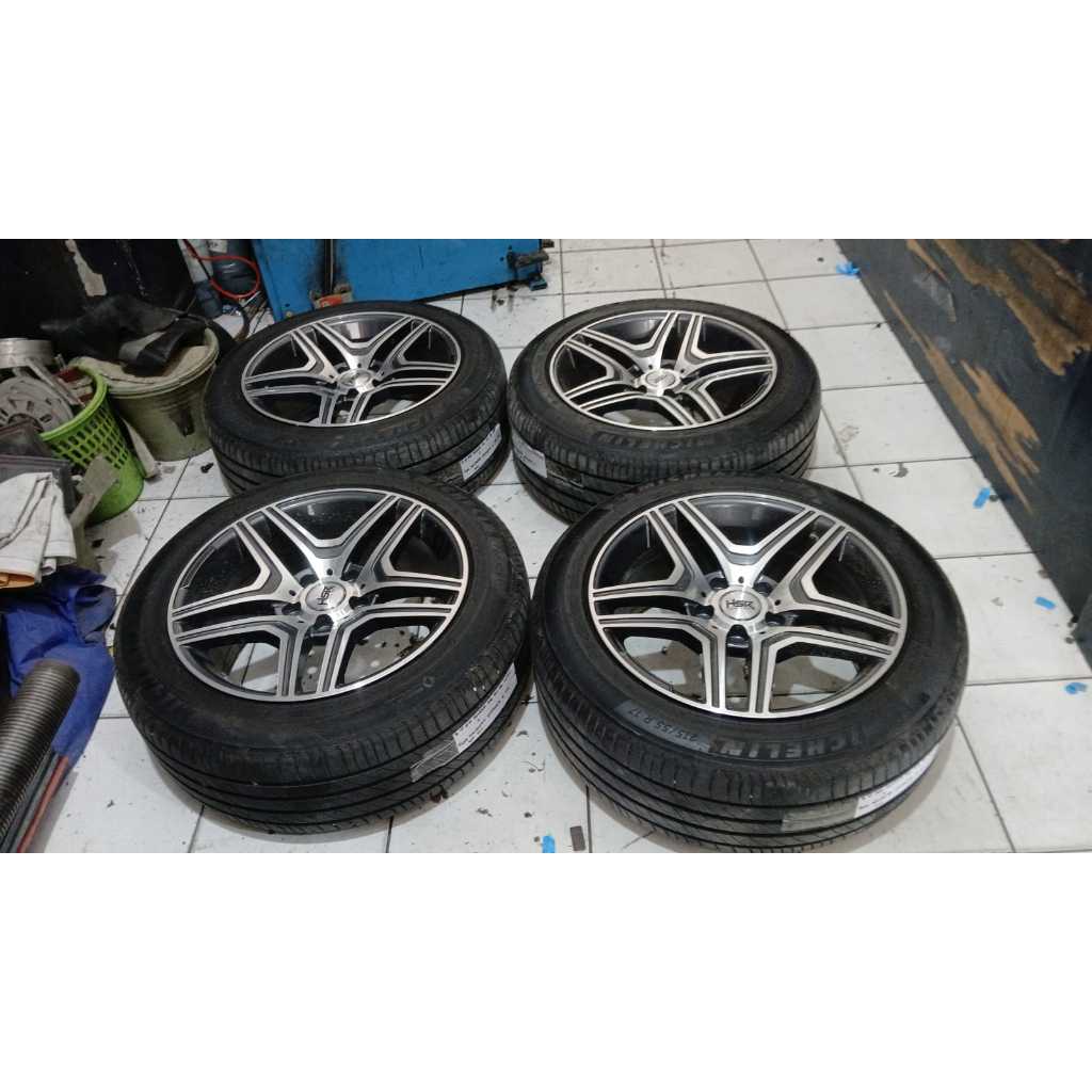 VELG MOBIL SECOND RACING HSR ROSTOCK R17 5X112 + BAN 215 55 RING 17 MERCY AUDI PNP INNOVA DLL
