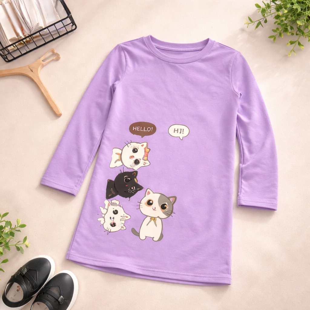 Baju Tunik Anak Perempuan Usia 3-15 Tahun | Motif MEONG