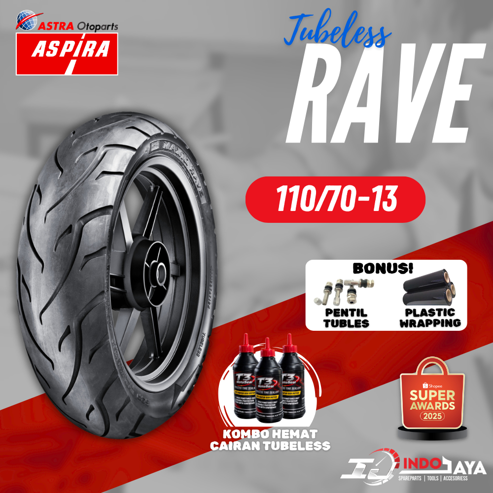 [READY COD] BAN ASPIRA TUBELESS MAXIO RAVE RING 13 110/70-13 / BAN LUAR NMAX RING 13 ( 110/70-13 ) B