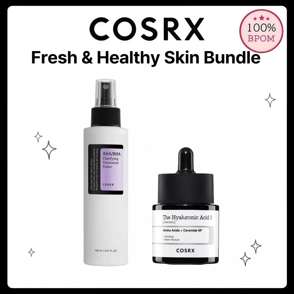 COSRX The Hyaluronic Acid 3 Serum, Size+COSRX AHA/BHA Clarifying Treatment Toner