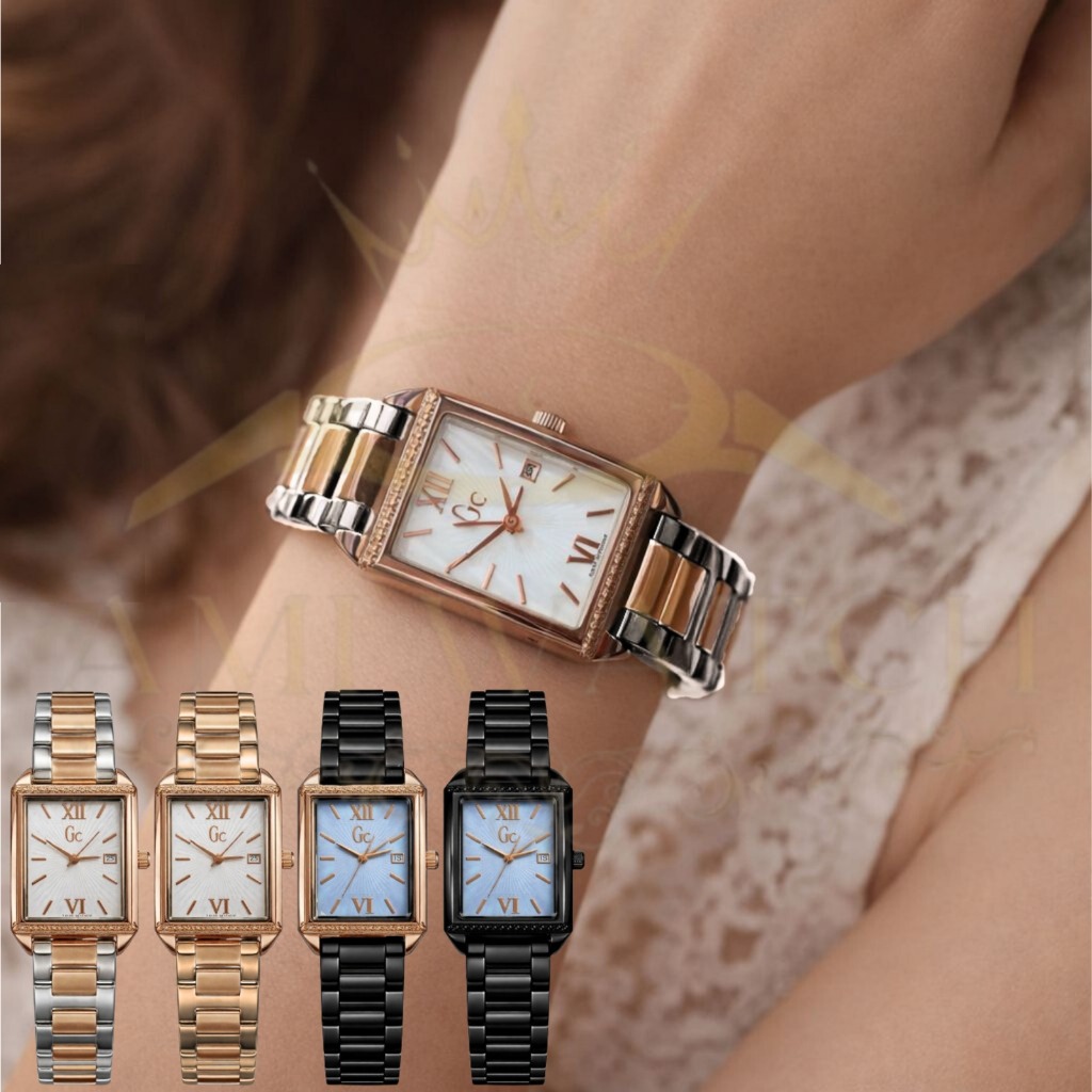 JAM TANGAN WANITA GC-001 RANTAI STAINLESS MODEL KOTAK