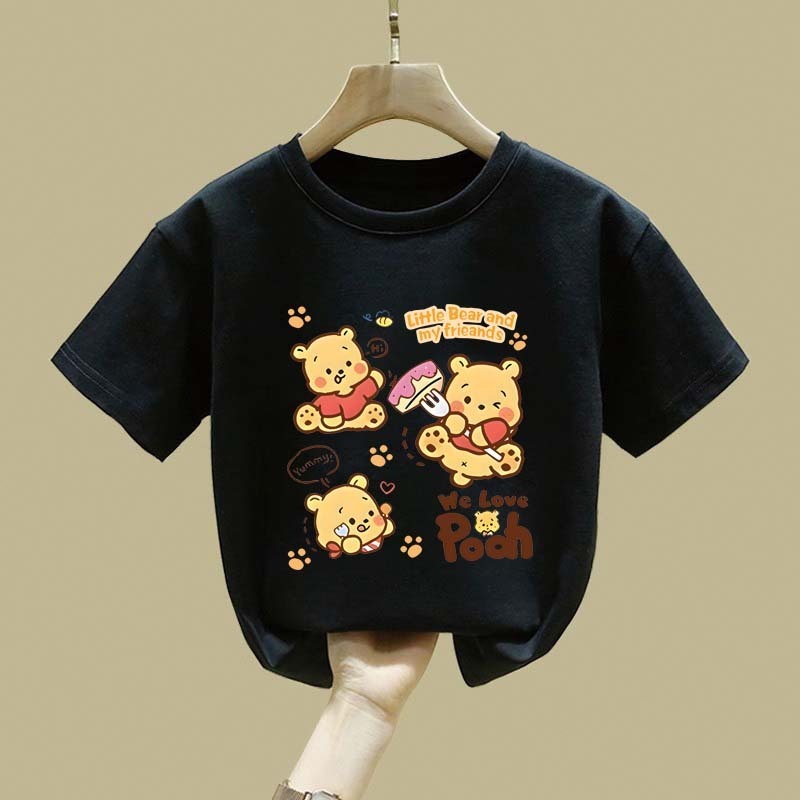 [COD] Cherub Kaos Oversize Anak laki dan perempuan Hitam Basic Distro Teddy bear yang menggemaskan m