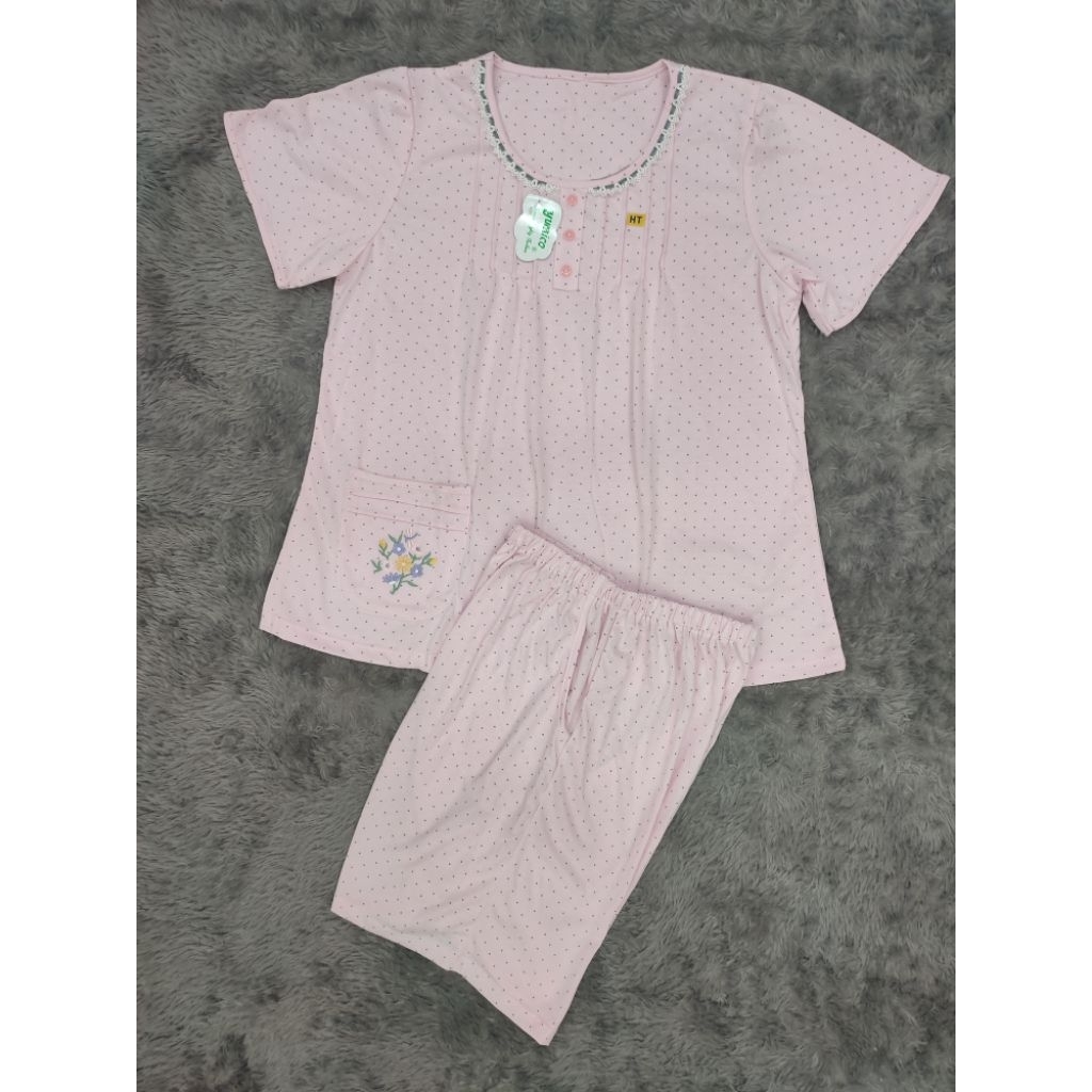 setelan baju tidur size XL yumico tangan pendek celana hotpants bahan kaos
