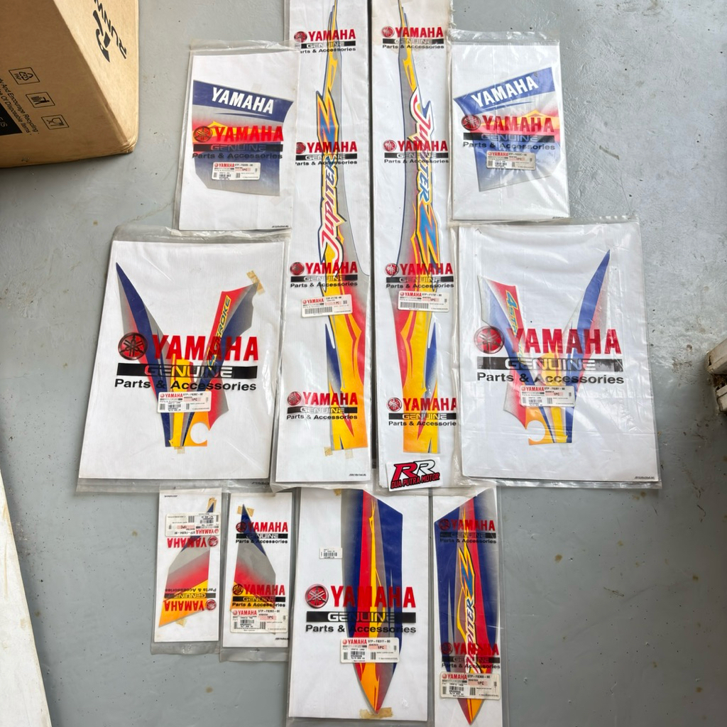 striping original ori yamaha jupiter z lama old tahun 2004 biru silver 5TP 80