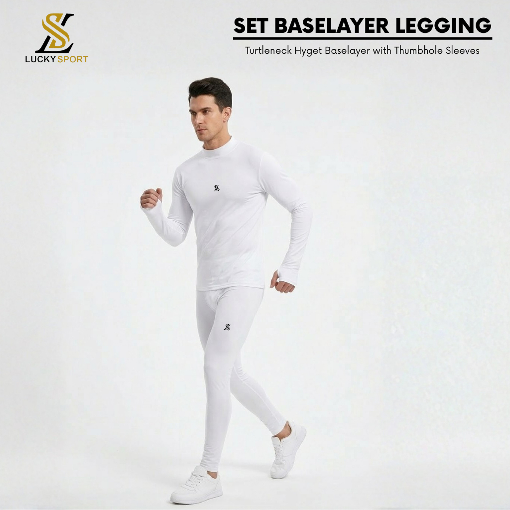 1 Set Manset Legging Pria Standar dan Stelan Manset Legging Compression Adem Olahraga Renang Futsal