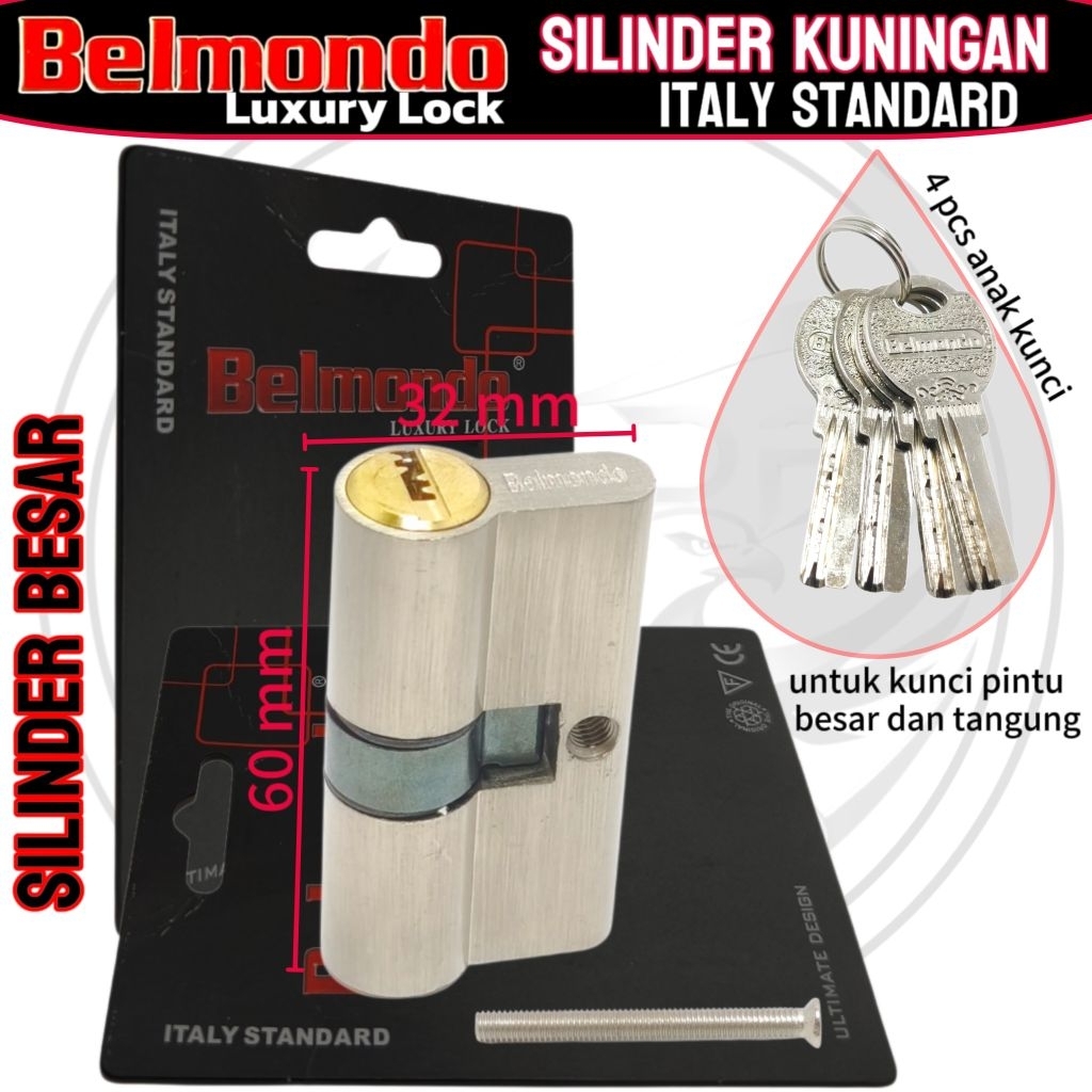 belmondo silinder kunci pintu besar silinder kuningan dalaman kunci pintu