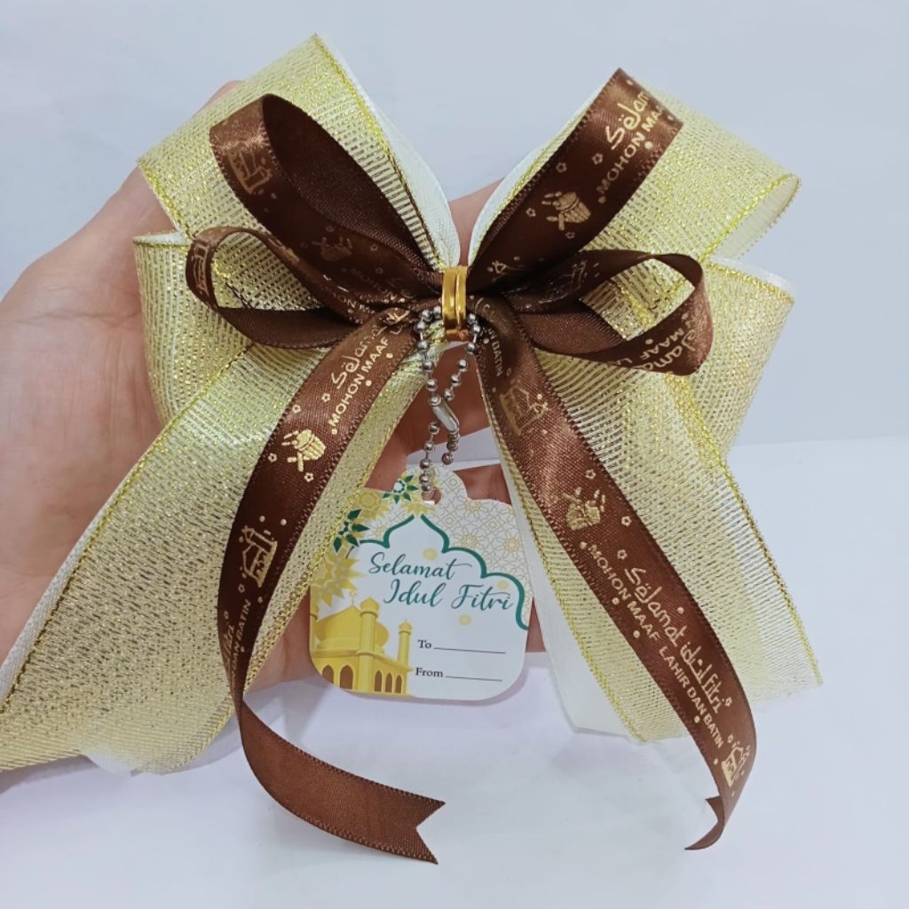 PITA HAMPERS LEBARAN MENGGUNAKAN PITA LEBAR 4 CM