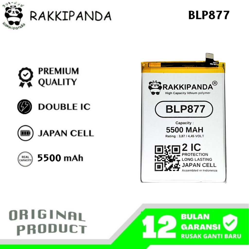 RakkiPanda - BLP877 Realme Narzo 50A Prime/Narzo 50i/Narzo 50i Prime/Note 50/8i/9i 5G/C30/C30S/C31/C