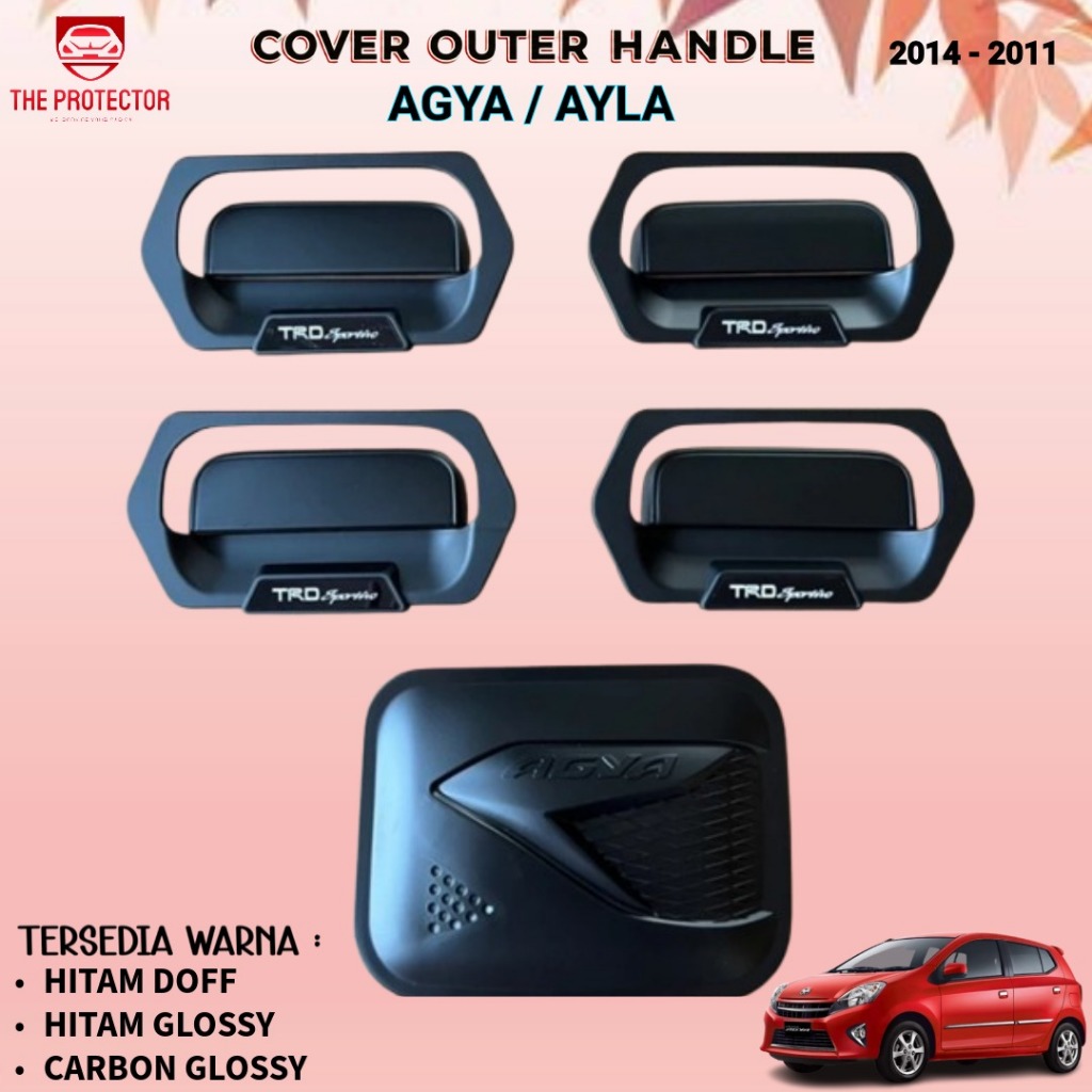 Paket Cover Outer Handle AGYA AYLA Hitam Doff Carbon Glossy Hitam GlossyAksesoris Pelindung 2014 Sam