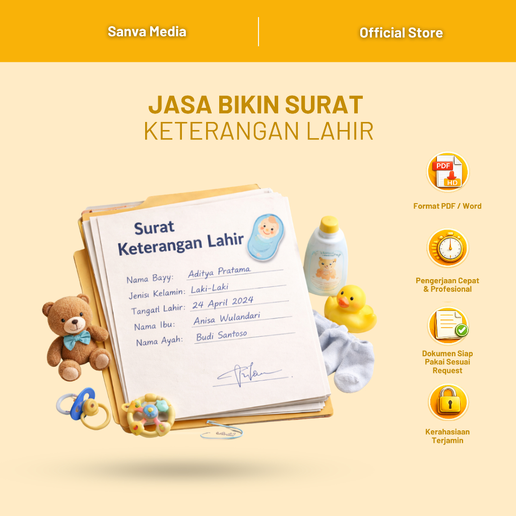 Jasa Pembuatan surat keterangan lahir custom surat menyurat