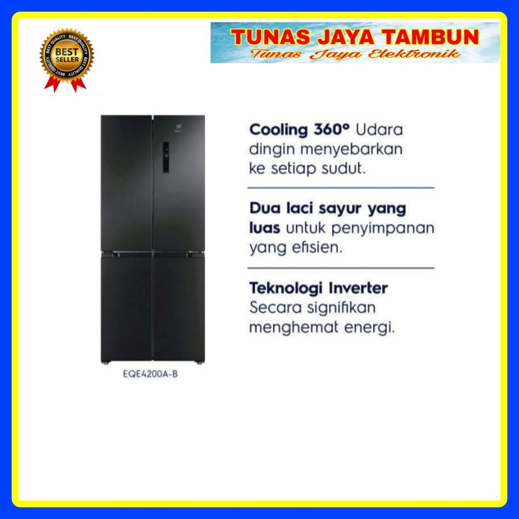KULKAS ELECTROLUX EQE 4200 A-B / KULKAS ELECTROLUX SIDE BY SIDE EQE4200A-B / ELECTROLUX EQE 4200A-B