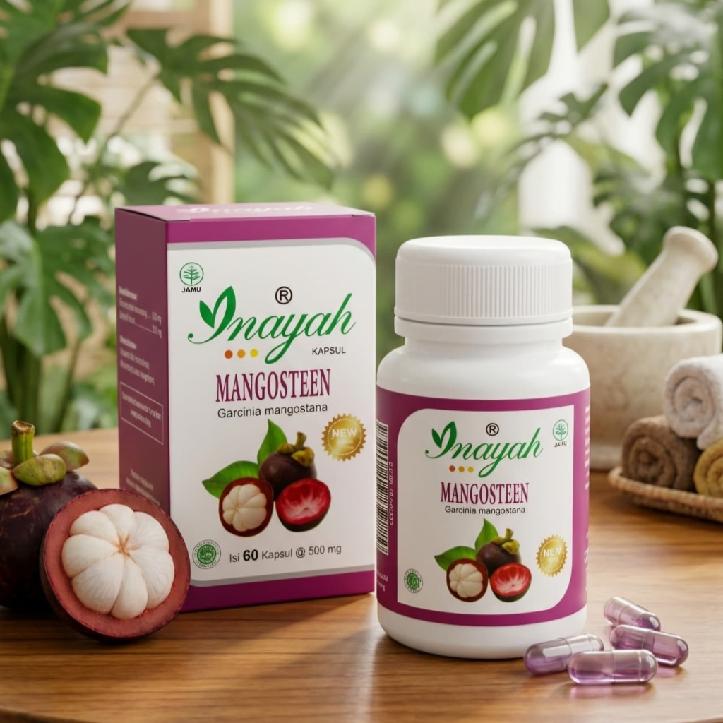 Mangosteen Kapsul Ekstrak Kulit Manggis BPOM Isi 60 Kapsul / MANGOSTEEN Inayah 60 Kapsul