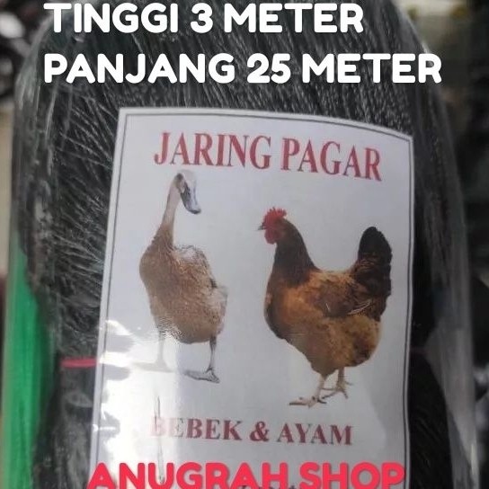 Jaring Pagar Ayam 3 x 25 Meter Jaring Bebek