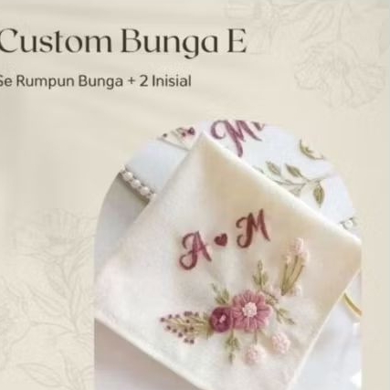 SAPU TANGAN CUSTOM INISIAL - HANDKERCHIEF CUSTOM - SAPU TANGAN CUSTOM NAMA