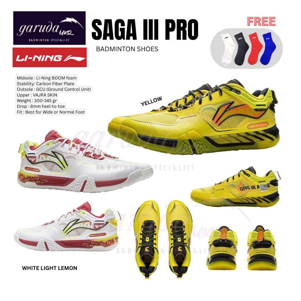 Sepatu Badminton Lining SAGA 3 PRO AYAV 001 / Lining Saga III PRO AYAV001