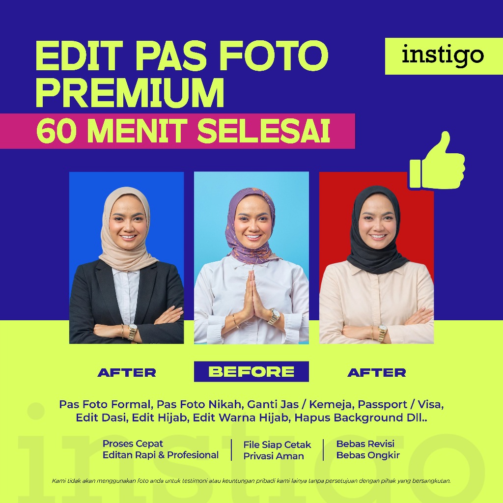 Jasa Edit Foto Studio / Edit Pas Foto Formal / Wisuda Dll