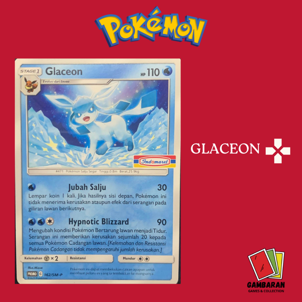 Glaceon Promo Indomaret 162/SM-P Kartu Pokemon Indonesia TCG
