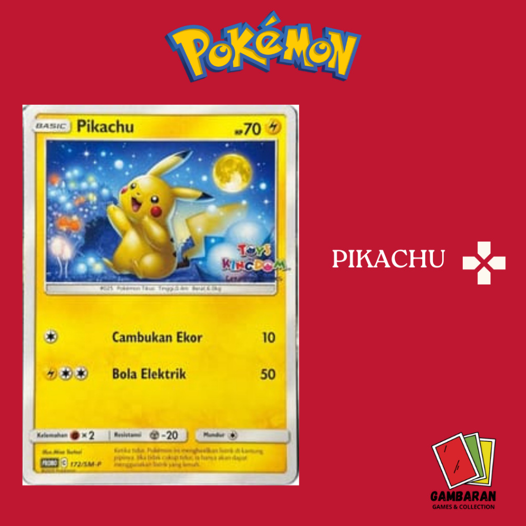Pikachu Promo ToysKingdom 172/SM-P Kartu Pokemon Indonesia TCG