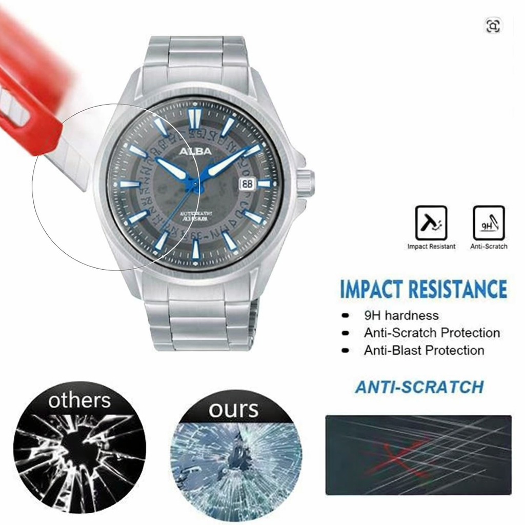 nnn tempered glass untuk ALBA Mechanical AU4033X1 AU 4033X1TG anti gores jam tangan tempered glass p