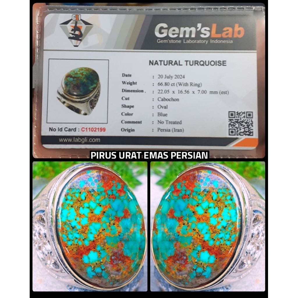 batu pirus ijo daun asli urat emas kuno
