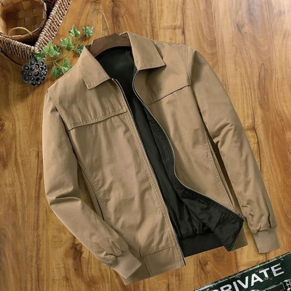 Jaket Pria Bahan Kanvas Jaket Kerja Jaket Berkerah