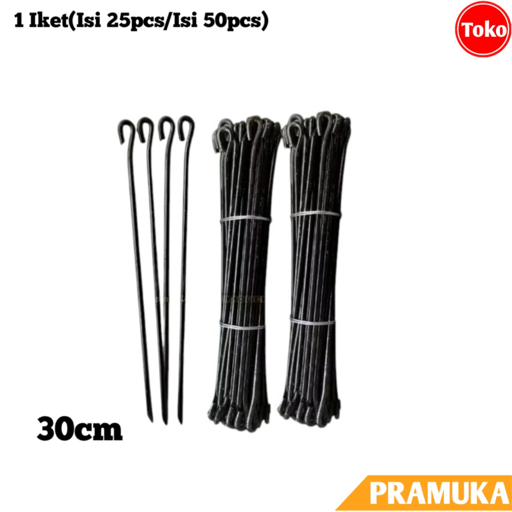 1Ikat Pasak Tenda Besi (PANJANG 30cm)  / Pasak Tenda Camping Besi / Patok Tenda Pramuka