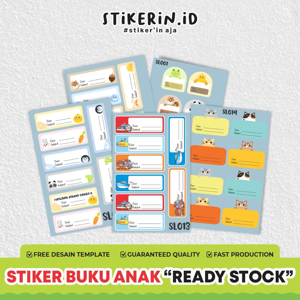 [ READY STOCK ] Stiker Buku pelajaran uk A5 / pelajaran /stiker buku anak stiker anak