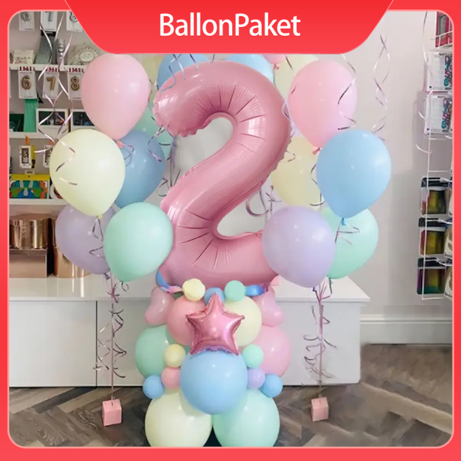 Set Balon Ulang Tahun Angka Umur Isi 39 Pcs Balon Dekorasi Untuk Pesta Ulang Tahun