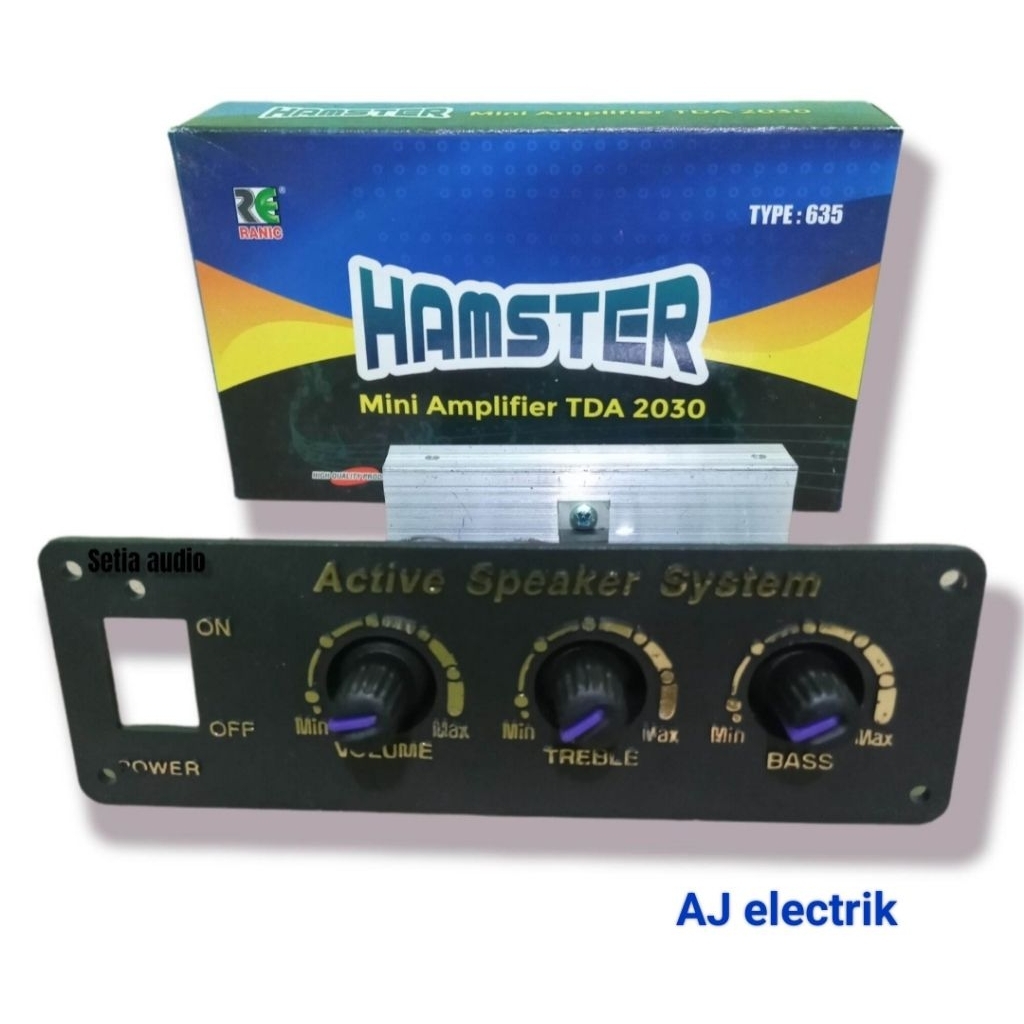 Kit Hamster Mini Amplifier TDA 2030 Active Speaker System Type 635 dengan Kontrol Volume Treble dan 