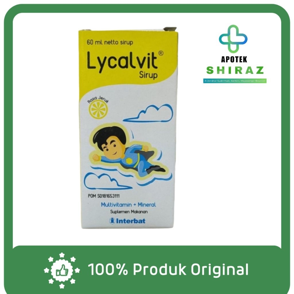 Lycalvit Sirup 60ml - Suplemen Vitamin Anak dengan Lysine & Kalsium