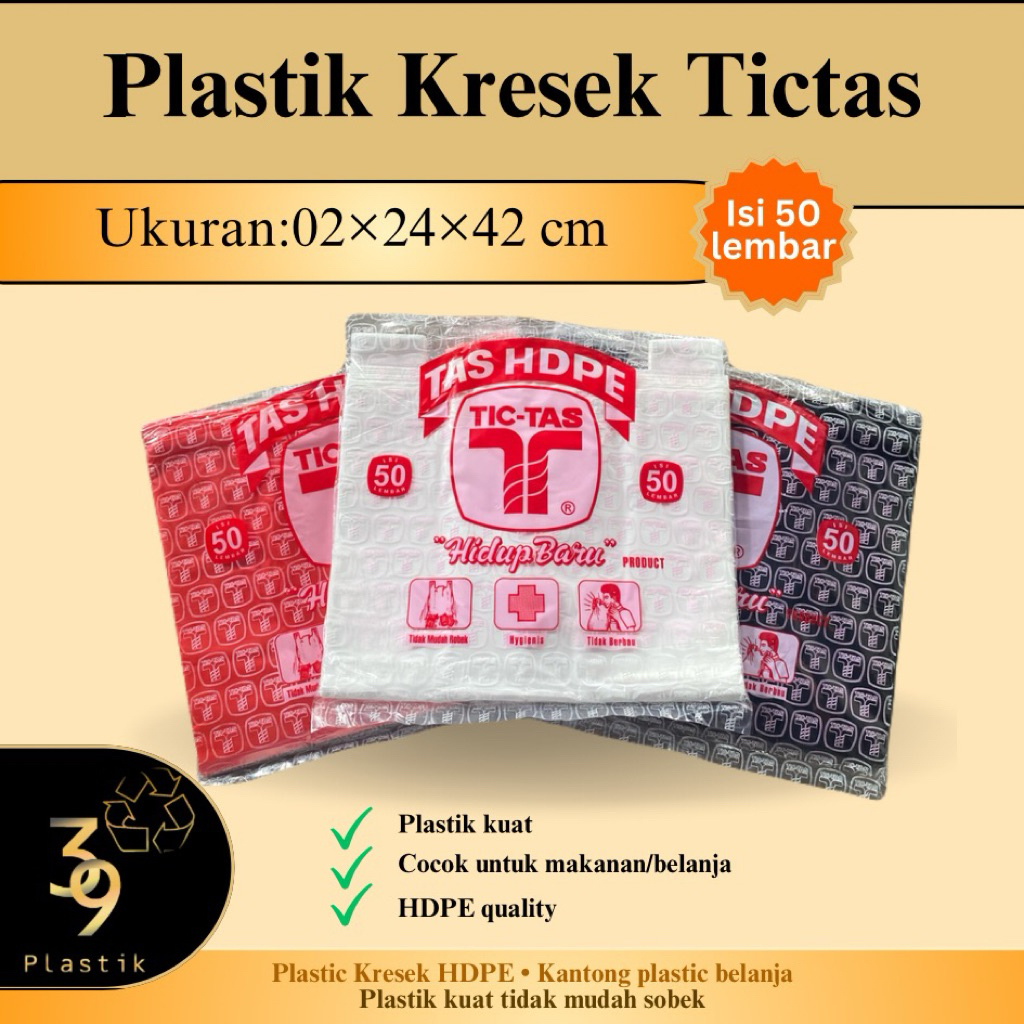 Plastik Kresek Tictas 02 x 24 x 42 ( Tic Tas Tanggung )