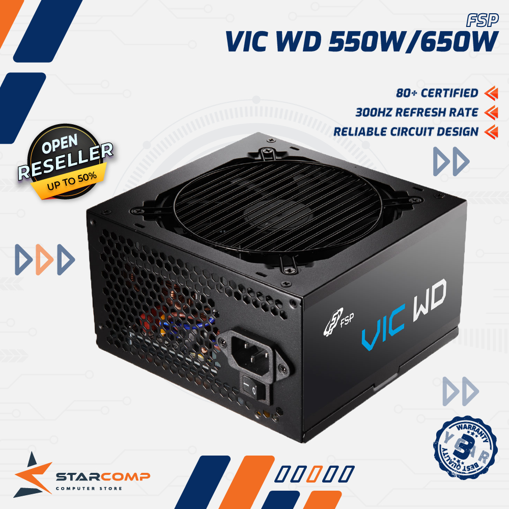 FSP VIC WD 550W / 650W Power Supply ATX 12V 80+ WHITE PSU