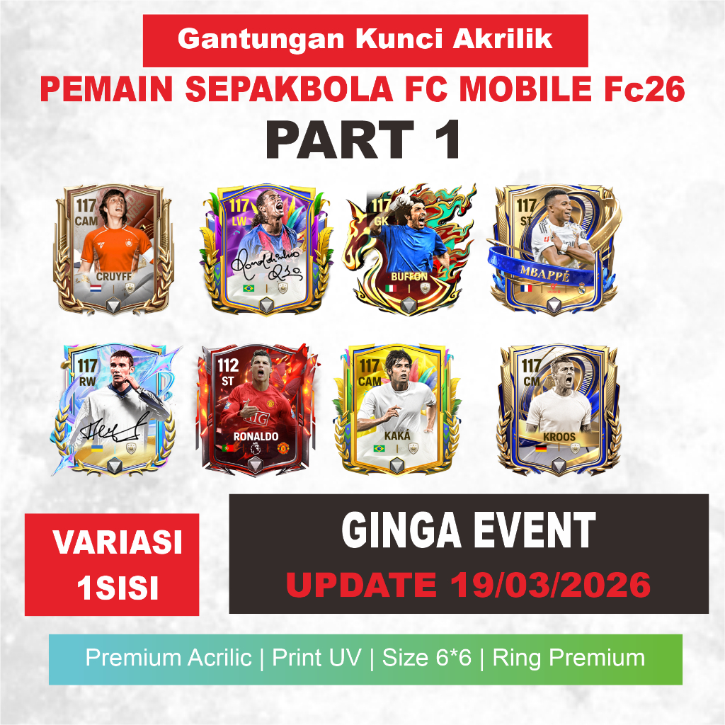 Gantungan Kunci Akrilik game sepakbola Best Player FC MOBILE FC26 DESAIN terbaru