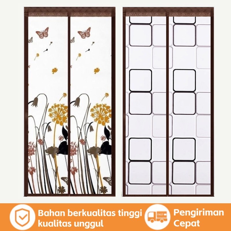 Tirai Pintu kamar Tirai Magnet Anti Nyamuk Kawat Nyamuk Magic Net Polos/Tirai Magnet Elegan bahan pl