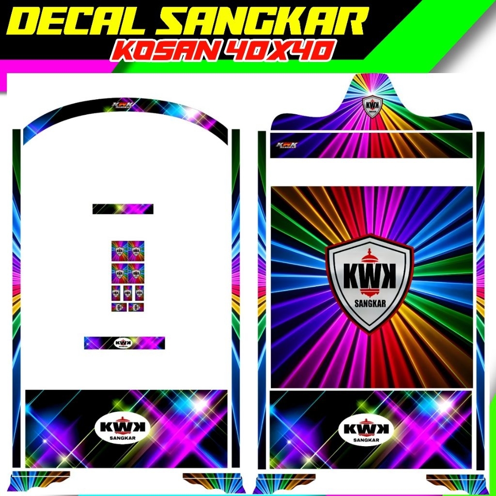 STIKER DECAL SANGKAR KOSAN UKURAN 40X40