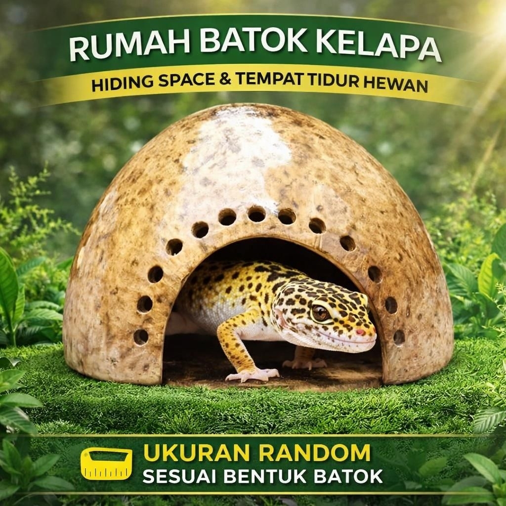 BATOK GECKO - Hiding Cave Gecko Hideout Tempat Bertelur Gecko Tempat Sembunyi Gecko Tempat Tidur Gec