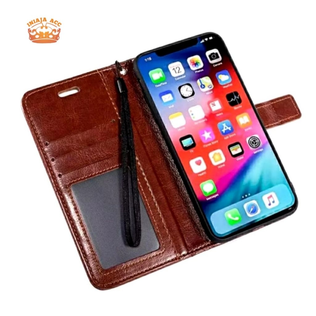 CASE SAMSUNG A03 / A03s LEATHER CASE SARUNG HP DOMPET KULIT FLIP COVER CASE BUKA TUTUP KESING DOMPET