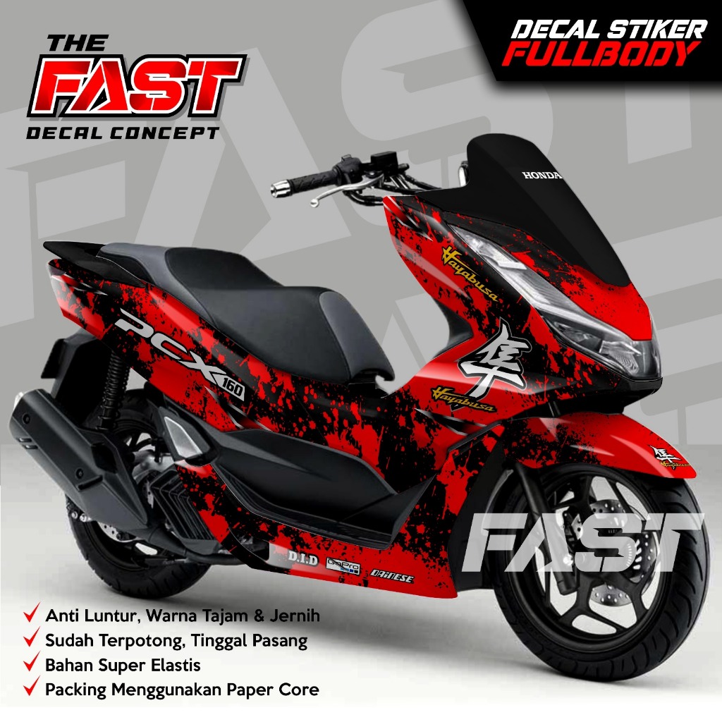 Decal PCX 160 Fullbody Racing Striping Sticker Honda PCX 160 Motorcycle Kendaraan