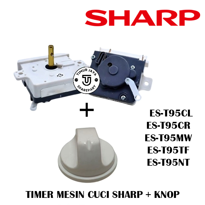 Timer Mesin Cuci SHARP 3 PIN  + KNOP ES-T95CL ES-T95CR ES-T95MW ES-T95TF ES-T95NT