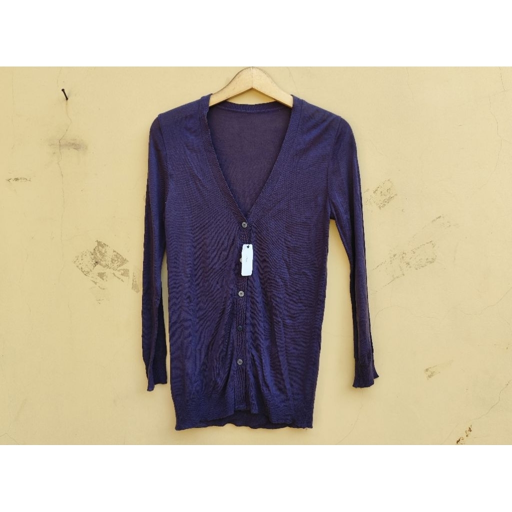 atasan outer cardi wanita lengan panjang ungu