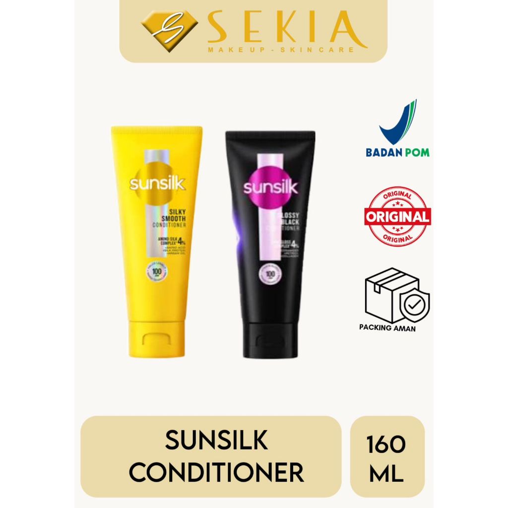 Sunsilk Conditioner Smoothies Rambut Lembut Soft & Smooth - Rambut Hitam Berkilau Black Shine 160 ml