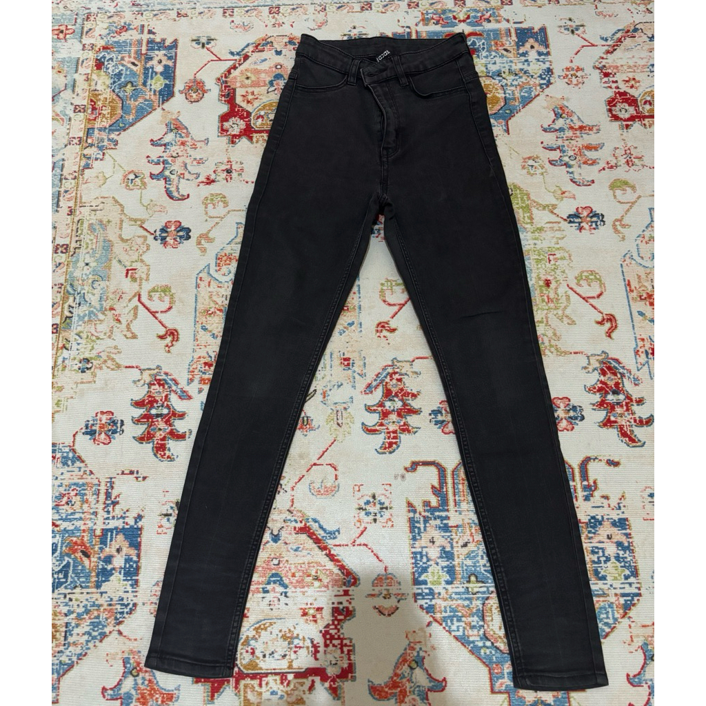 High Waist Skinny Jeans Hitam H&M