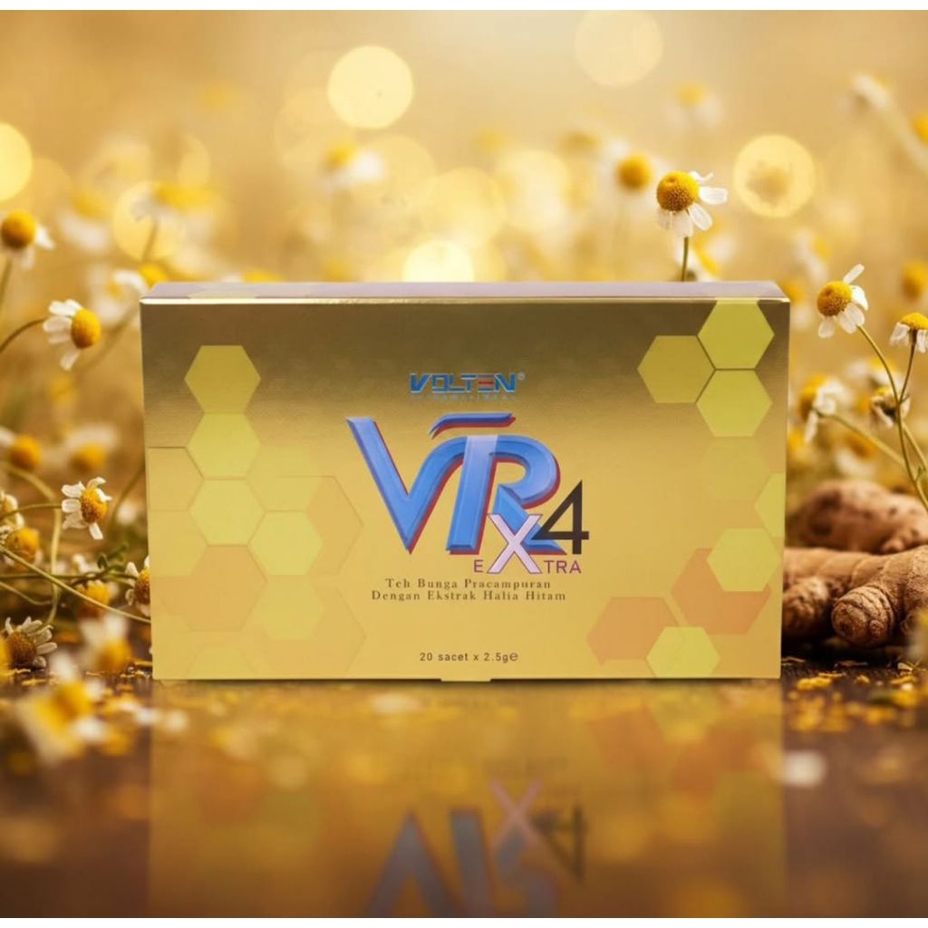 Volten VR4 Extra Campuran Minuman Botani Bunga Kekwa dengan Halia Hitam @20 sachet × 2.5g