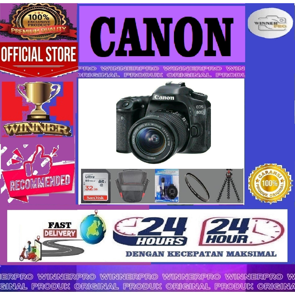 KAMERA CANON EOS 80D KIT 18-55 IS STM / KAMERA CANON 80D/ EOS 80D