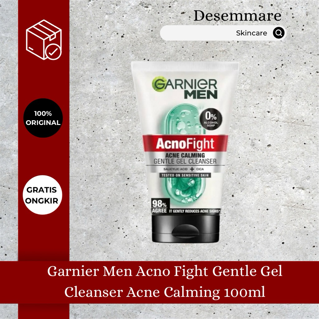 Garnier Men Acno Fight Gentle Gel Cleanser Acne Calming 100ml