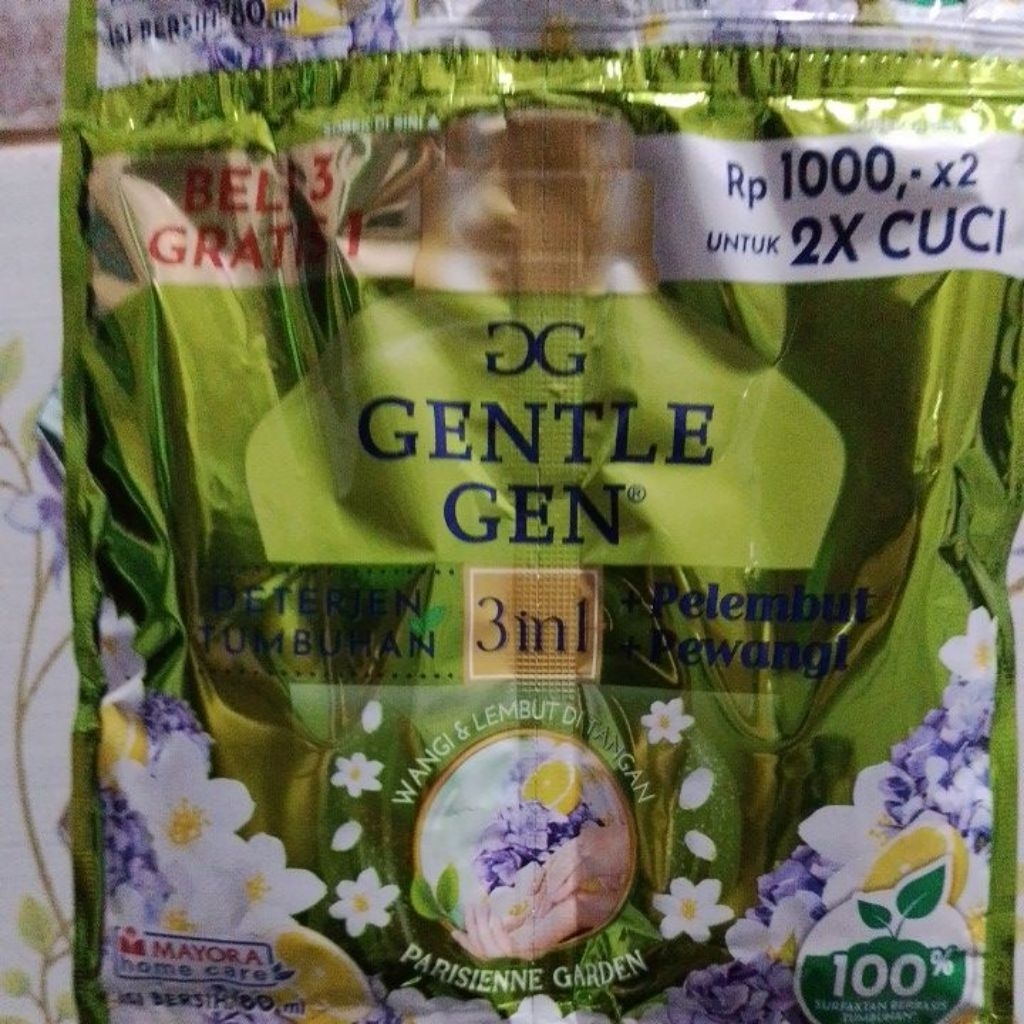 Gentle Gen Deterjen Cair Sachet 16 Sachet 80ml